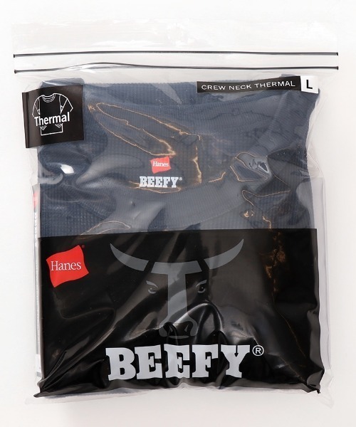 HANES(ヘインズ)の「【HANES/ヘインズ】BEEFY クルーネックロングスリーブ(Tシャツ/カットソー・メンズ・ブラック/オフホワイト/ヘザーグレー/ネイビー・M/L/LL/S)」の10枚目の写真