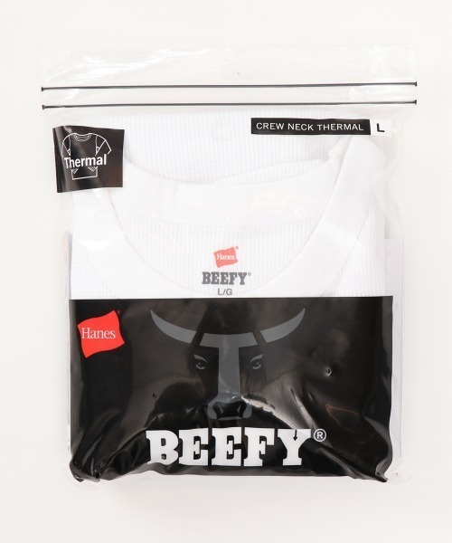 HANES(ヘインズ)の「【HANES/ヘインズ】BEEFY クルーネックロングスリーブ(Tシャツ/カットソー・メンズ・ブラック/オフホワイト/ヘザーグレー/ネイビー・M/L/LL/S)」の17枚目の写真