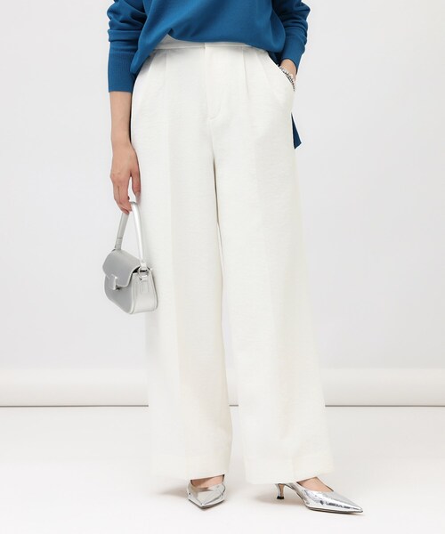 UNTITLED（アンタイトル）の「【洗える/ドライタッチ】センタープレス ワイドパンツ（その他パンツ・レディース・オフホワイト/チャコールグレー/キャメル・00/01/02/03/04/42/44/46/48/50）」の8枚目の写真