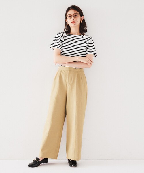 UNTITLED（アンタイトル）の「【洗える/ドライタッチ】センタープレス ワイドパンツ（その他パンツ・レディース・オフホワイト/チャコールグレー/キャメル・00/01/02/03/04/42/44/46/48/50）」の22枚目の写真