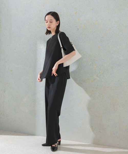 URBAN RESEARCH ROSSO WOMEN(アーバンリサーチ ロッソ)の「5分袖バックタックプルオーバー(シャツ/ブラウス・レディース・ブラック/グリーン系その他/ホワイト・FREE)」の9枚目の写真