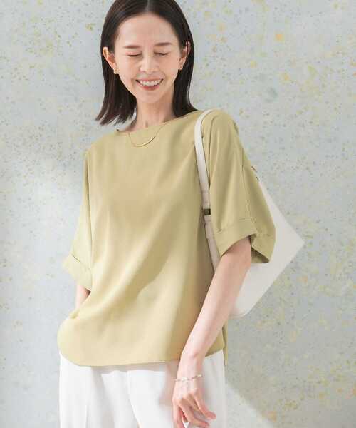 URBAN RESEARCH ROSSO WOMEN(アーバンリサーチ ロッソ)の「5分袖バックタックプルオーバー(シャツ/ブラウス・レディース・ブラック/グリーン系その他/ホワイト・FREE)」の11枚目の写真