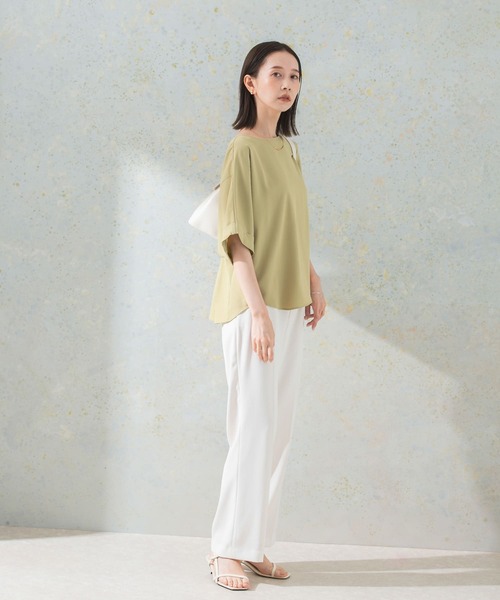 URBAN RESEARCH ROSSO WOMEN(アーバンリサーチ ロッソ)の「5分袖バックタックプルオーバー(シャツ/ブラウス・レディース・ブラック/グリーン系その他/ホワイト・FREE)」の12枚目の写真