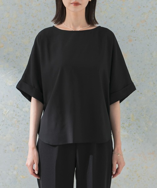 URBAN RESEARCH ROSSO WOMEN(アーバンリサーチ ロッソ)の「5分袖バックタックプルオーバー(シャツ/ブラウス・レディース・ブラック/グリーン系その他/ホワイト・FREE)」の13枚目の写真