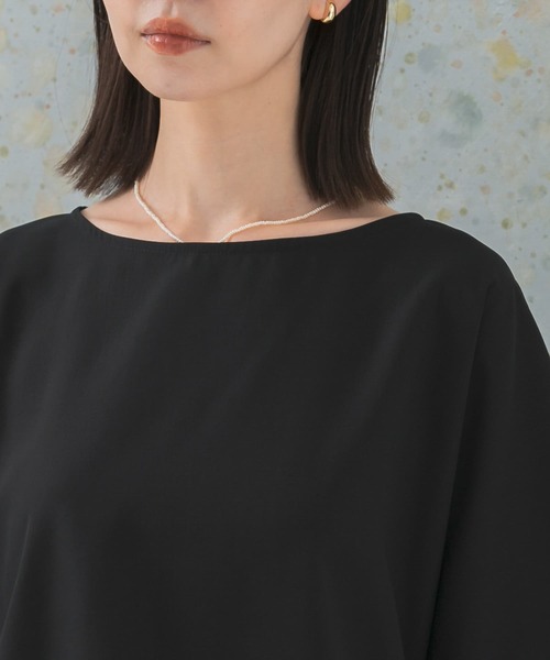 URBAN RESEARCH ROSSO WOMEN(アーバンリサーチ ロッソ)の「5分袖バックタックプルオーバー(シャツ/ブラウス・レディース・ブラック/グリーン系その他/ホワイト・FREE)」の16枚目の写真