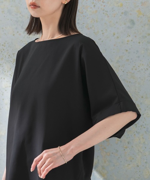 URBAN RESEARCH ROSSO WOMEN(アーバンリサーチ ロッソ)の「5分袖バックタックプルオーバー(シャツ/ブラウス・レディース・ブラック/グリーン系その他/ホワイト・FREE)」の18枚目の写真