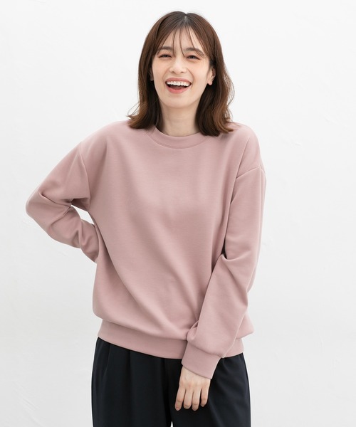 Honeys（ハニーズ）の「きれいめスウェット（スウェット・レディース・イエロー/パープル/モカ/ピンク/アイボリー/ブラック/グレイッシュブルー・S/M/L/LL/3L）」の7枚目の写真