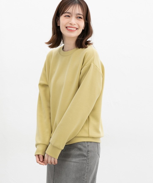 Honeys（ハニーズ）の「きれいめスウェット（スウェット・レディース・イエロー/パープル/モカ/ピンク/アイボリー/ブラック/グレイッシュブルー・S/M/L/LL/3L）」の6枚目の写真