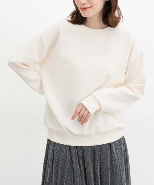 Honeys（ハニーズ）の「きれいめスウェット（スウェット・レディース・イエロー/パープル/モカ/ピンク/アイボリー/ブラック/グレイッシュブルー・S/M/L/LL/3L）」の10枚目の写真