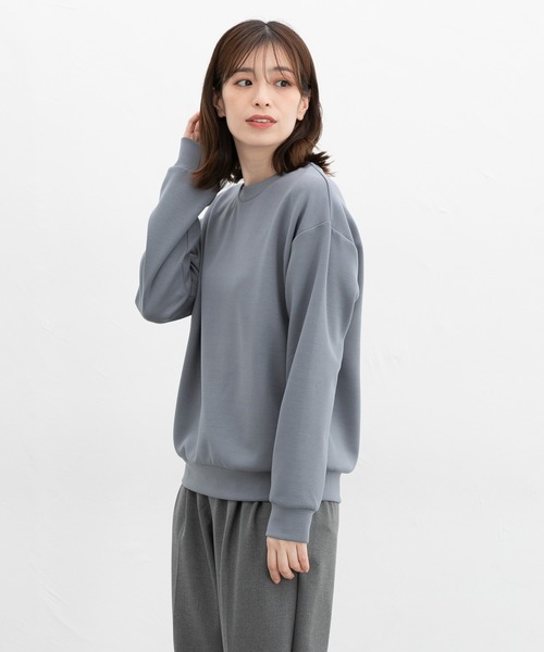 Honeys（ハニーズ）の「きれいめスウェット（スウェット・レディース・イエロー/パープル/モカ/ピンク/アイボリー/ブラック/グレイッシュブルー・S/M/L/LL/3L）」の14枚目の写真