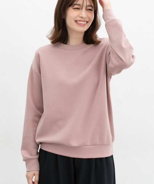 Honeys（ハニーズ）の「きれいめスウェット（スウェット・レディース・イエロー/パープル/モカ/ピンク/アイボリー/ブラック/グレイッシュブルー・S/M/L/LL/3L）」の16枚目の写真