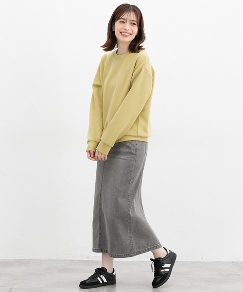 Honeys（ハニーズ）の「きれいめスウェット（スウェット・レディース・イエロー/パープル/モカ/ピンク/アイボリー/ブラック/グレイッシュブルー・S/M/L/LL/3L）」の17枚目の写真