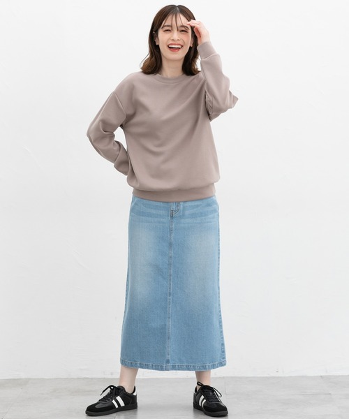 Honeys（ハニーズ）の「きれいめスウェット（スウェット・レディース・イエロー/パープル/モカ/ピンク/アイボリー/ブラック/グレイッシュブルー・S/M/L/LL/3L）」の21枚目の写真