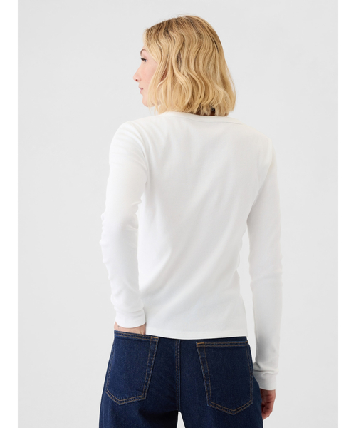 GAP（ギャップ）の「長袖リブ GAPロゴTシャツ（Tシャツ/カットソー・レディース・グレー/ホワイト/グリーン/ブラック・M/S/XS/XXS/XL/L）」の16枚目の写真