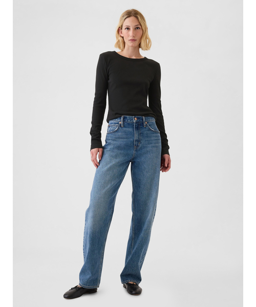 GAP（ギャップ）の「長袖リブ GAPロゴTシャツ（Tシャツ/カットソー・レディース・グレー/ホワイト/グリーン/ブラック・M/S/XS/XXS/XL/L）」の14枚目の写真
