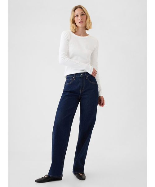GAP（ギャップ）の「長袖リブ GAPロゴTシャツ（Tシャツ/カットソー・レディース・グレー/ホワイト/グリーン/ブラック・M/S/XS/XXS/XL/L）」の13枚目の写真