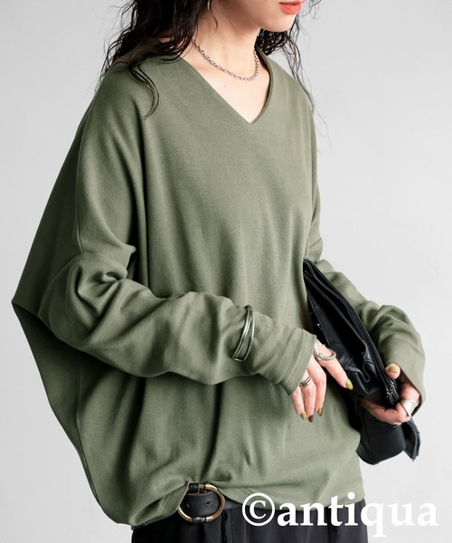 シュッと美長袖トップス（Tシャツ/カットソー）｜antiqua（アンティカ