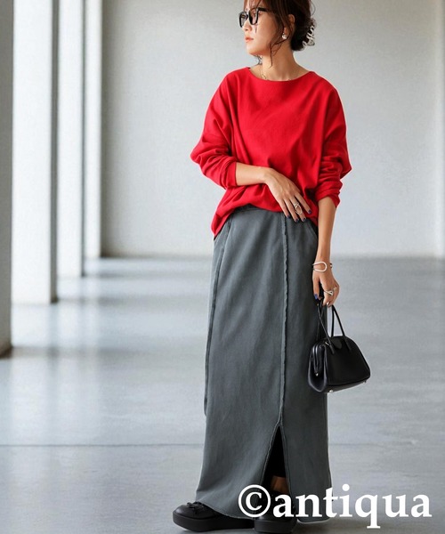 シュッと美長袖トップス（Tシャツ/カットソー）｜antiqua（アンティカ