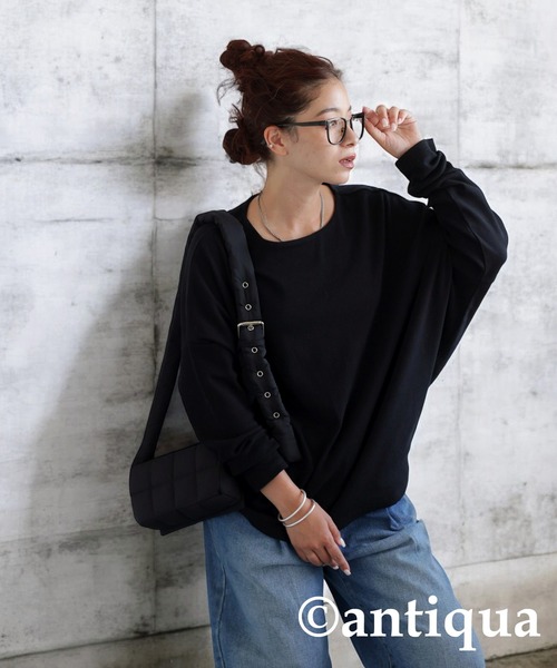 シュッと美長袖トップス（Tシャツ/カットソー）｜antiqua（アンティカ