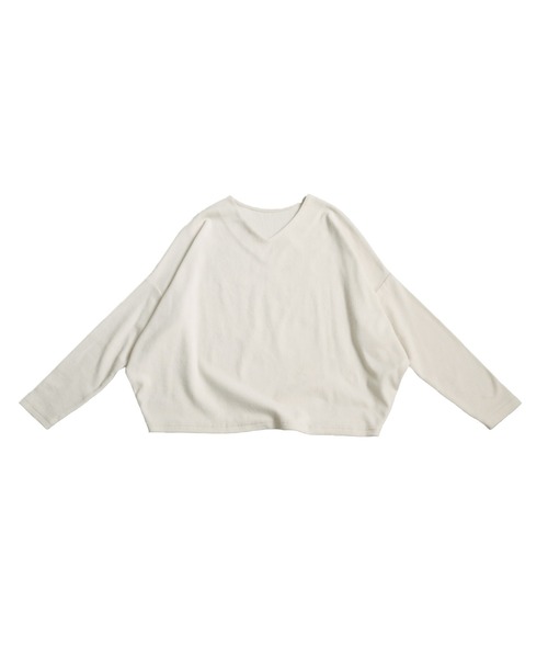 antiqua（アンティカ）の「シュッと美 コクーン リブニット（Tシャツ/カットソー・レディース・ブルー/チャコールグレー/ブラック/アイボリー/グリーン/レッド/杢グレー/グレイッシュベージュ/カーキ・V/B）」の22枚目の写真