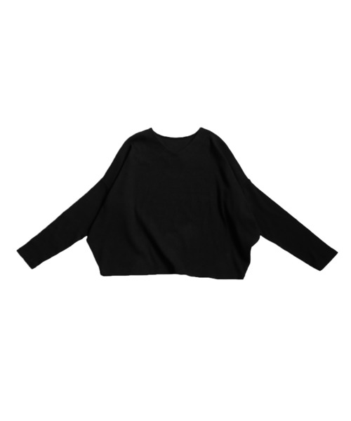 バイカラー 長袖カットソー ブラック/ベージュトップス♡ヤマダヤ購入♡2025年 バイカラー 長袖カットソー ブラック/ベージュトップス