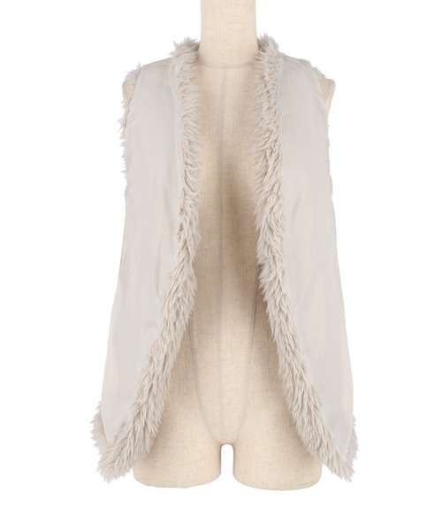 coca（coca）（コカ）の「フェイクファーベスト ポケット付き（ベスト・レディース・グレー/ライトベージュ/グレイッシュベージュ・L/M）」の20枚目の写真