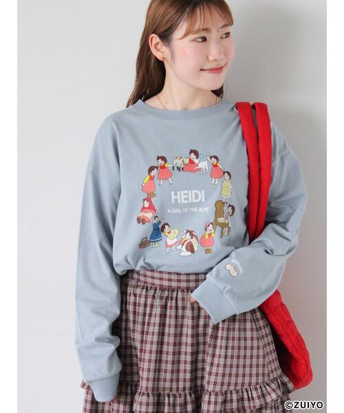 ehka sopo(エヘカソポ)の「【アルプスの少女ハイジ】プリントロンT(Tシャツ/カットソー・レディース・オフホワイト/サックスブルー/ブラック・F)」の3枚目の写真
