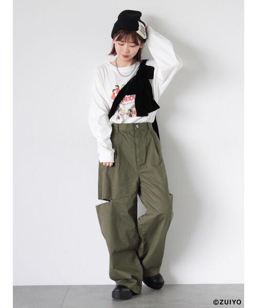 ehka sopo(エヘカソポ)の「【アルプスの少女ハイジ】プリントロンT(Tシャツ/カットソー・レディース・オフホワイト/サックスブルー/ブラック・F)」の8枚目の写真