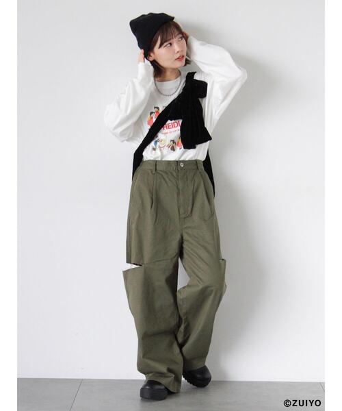 ehka sopo(エヘカソポ)の「【アルプスの少女ハイジ】プリントロンT(Tシャツ/カットソー・レディース・オフホワイト/サックスブルー/ブラック・F)」の9枚目の写真