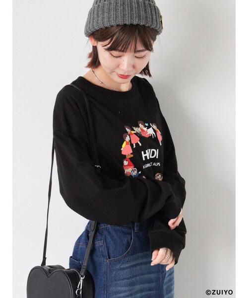 ehka sopo(エヘカソポ)の「【アルプスの少女ハイジ】プリントロンT(Tシャツ/カットソー・レディース・オフホワイト/サックスブルー/ブラック・F)」の20枚目の写真