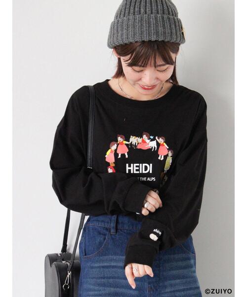 ehka sopo(エヘカソポ)の「【アルプスの少女ハイジ】プリントロンT(Tシャツ/カットソー・レディース・オフホワイト/サックスブルー/ブラック・F)」の21枚目の写真