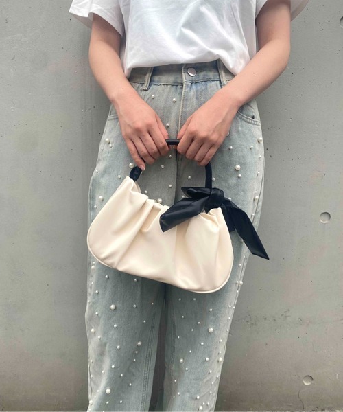 WEGO（ウィゴー）の「WEGO/リボンハンドバッグ（ハンドバッグ・レディース・アイボリー・FREE）」の15枚目の写真