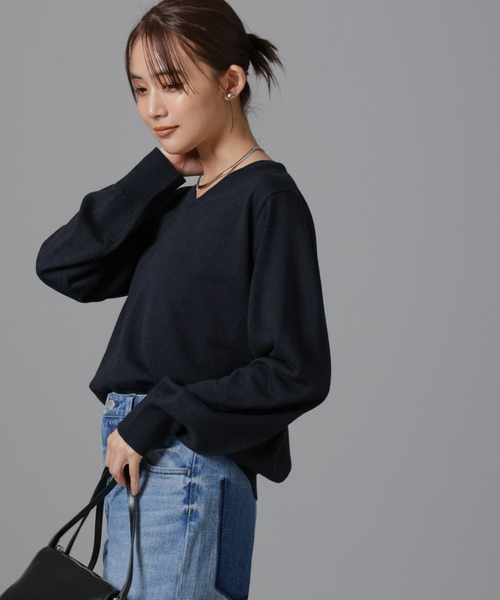 セール】静電気防止 Vネックプルオーバーニット（ニット/セーター