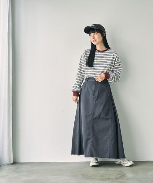 coen（コーエン）の「カツラギフレアスカート（スカート・レディース・ブラウン/ナチュラル/ダークグレー・L/M）」の22枚目の写真