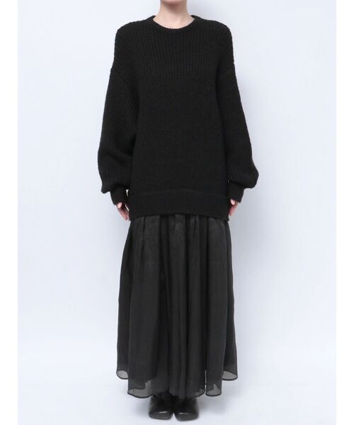 ELENDEEK（エレンディーク）の「ブラッシュヤーンニットドッキングワンピース（ワンピース・レディース・グレー/ブラック/ライトグレー・02/01）」の18枚目の写真