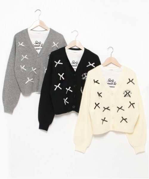 by LOVEiT（バイラビット）の「リボンカーディガンTシャツセット（ニット/セーター・キッズ・グレー/アイボリー/ブラック・120cm/130cm/140cm/150cm/160cm）」の15枚目の写真