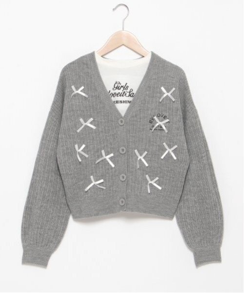 by LOVEiT（バイラビット）の「リボンカーディガンTシャツセット（ニット/セーター・キッズ・グレー/アイボリー/ブラック・120cm/130cm/140cm/150cm/160cm）」の17枚目の写真