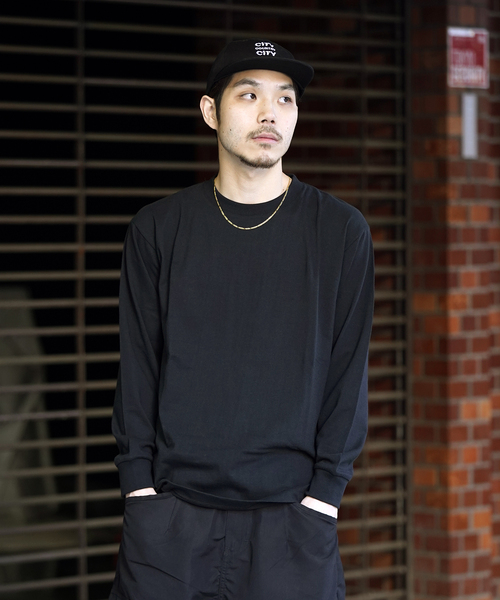 WISM(ウィズム)の「【BASEMENT GEAR / ベースメントギア】7oz Garment Wash L/SL Tee(Tシャツ/カットソー・メンズ・ホワイト/ライトグレー/ブラック/ネイビー・MEDIUM/LARGE/X-LARGE/XX-LARGE)」の2枚目の写真