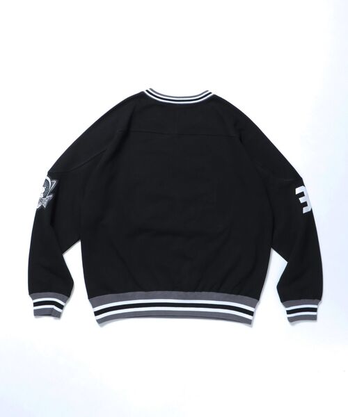 BEN DAVIS(ベンデイビス)の「【BEN DAVIS(ベンデイビス)】NUMBERED HOCKEY JERSEY V/N / Vネック 裏毛 ゲームシャツ 刺繍 シャツ(スウェット・メンズ・オフホワイト/レッド/ネイビー/ブラック・MEDIUM/X-LARGE/LARGE)」の10枚目の写真
