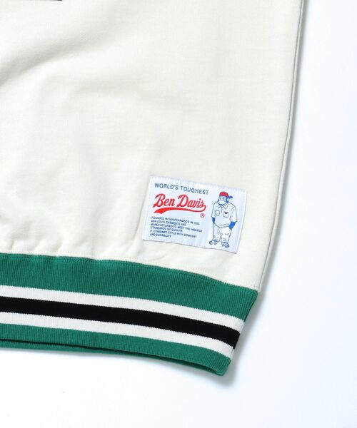 BEN DAVIS(ベンデイビス)の「【BEN DAVIS(ベンデイビス)】NUMBERED HOCKEY JERSEY V/N / Vネック 裏毛 ゲームシャツ 刺繍 シャツ(スウェット・メンズ・オフホワイト/レッド/ネイビー/ブラック・MEDIUM/X-LARGE/LARGE)」の13枚目の写真