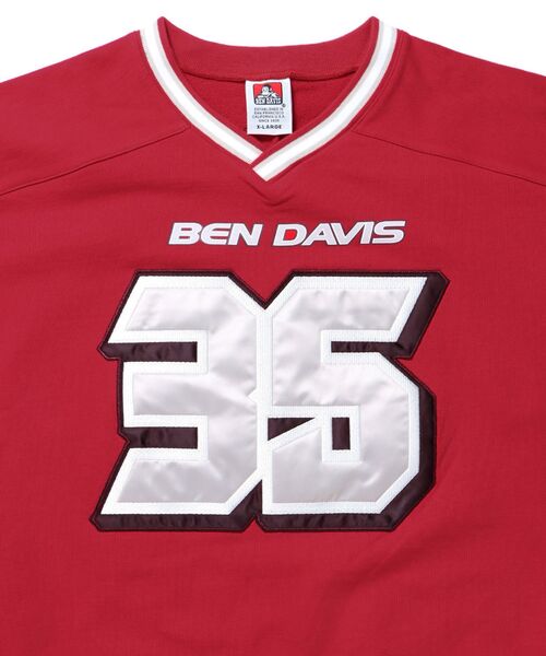BEN DAVIS(ベンデイビス)の「【BEN DAVIS(ベンデイビス)】NUMBERED HOCKEY JERSEY V/N / Vネック 裏毛 ゲームシャツ 刺繍 シャツ(スウェット・メンズ・オフホワイト/レッド/ネイビー/ブラック・MEDIUM/X-LARGE/LARGE)」の18枚目の写真