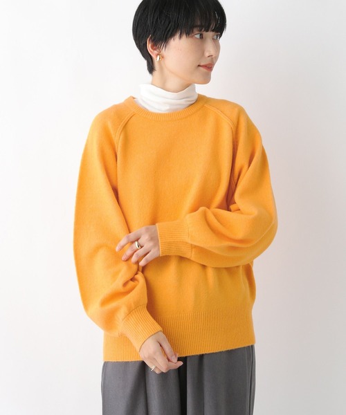 LEPSIM(レプシィム)の「5ゲージアンゴラMIXクループルオーバー 130137(ニット/セーター・レディース・チャコールグレー/杢グレー/ライトグリーン/レッド/オレンジ・FREE)」の5枚目の写真