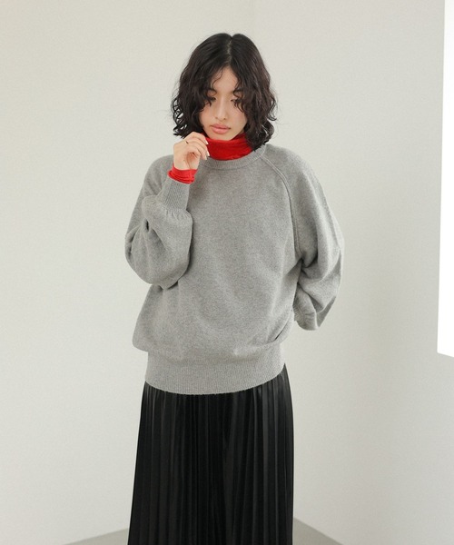 LEPSIM(レプシィム)の「5ゲージアンゴラMIXクループルオーバー 130137(ニット/セーター・レディース・チャコールグレー/杢グレー/ライトグリーン/レッド/オレンジ・FREE)」の16枚目の写真