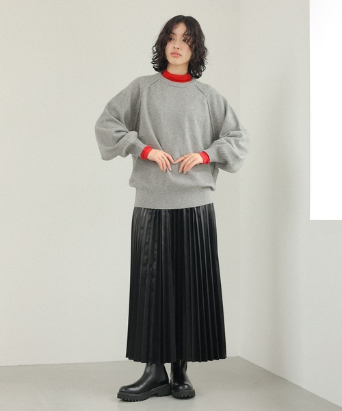 LEPSIM(レプシィム)の「5ゲージアンゴラMIXクループルオーバー 130137(ニット/セーター・レディース・チャコールグレー/杢グレー/ライトグリーン/レッド/オレンジ・FREE)」の20枚目の写真