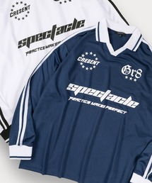 サッカーデザイン ロングスリーブTシャツ ゲームシャツ オーバーサイズ