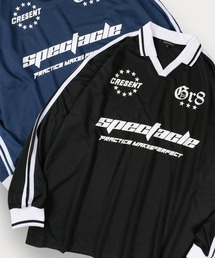サッカーデザイン ロングスリーブTシャツ ゲームシャツ オーバーサイズ