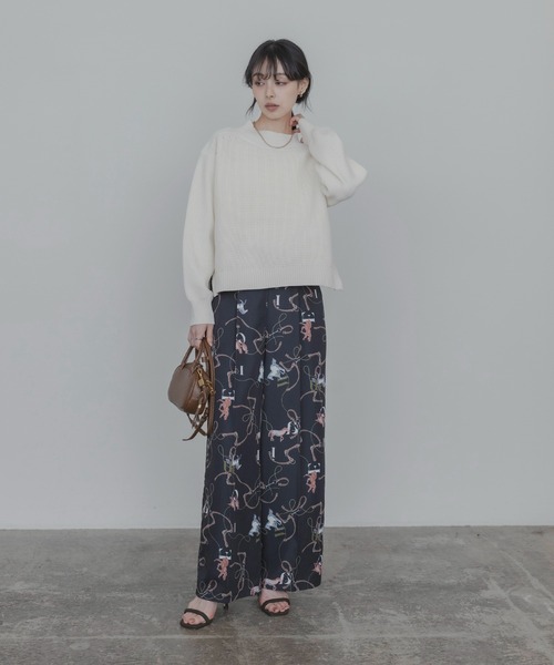 Eimee Law（エイミーロウ）の「ワッフル編みサイドロゴテープニット（ニット/セーター・レディース・ベージュ/アイボリー/ブラック/アイボリー系/モカ/ブラック系/ブラウン/ホワイト系その他/ライトピンク/ブラック系その他・FREE）」の11枚目の写真