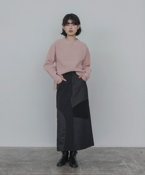 Eimee Law（エイミーロウ）の「ワッフル編みサイドロゴテープニット（ニット/セーター・レディース・ベージュ/アイボリー/ブラック/アイボリー系/モカ/ブラック系/ブラウン/ホワイト系その他/ライトピンク/ブラック系その他・FREE）」の20枚目の写真