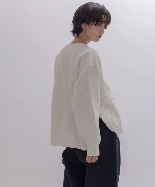ワッフル編みサイドロゴテープニット Eimee Law│Eimee Law & LHELBIE