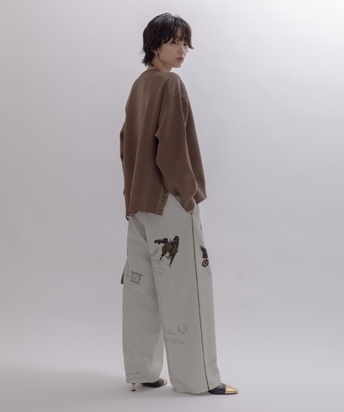 Eimee Law（エイミーロウ）の「ワッフル編みサイドロゴテープニット（ニット/セーター・レディース・ベージュ/アイボリー/ブラック/アイボリー系/モカ/ブラック系・FREE）」の15枚目の写真